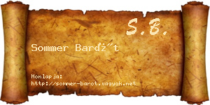 Sommer Barót névjegykártya